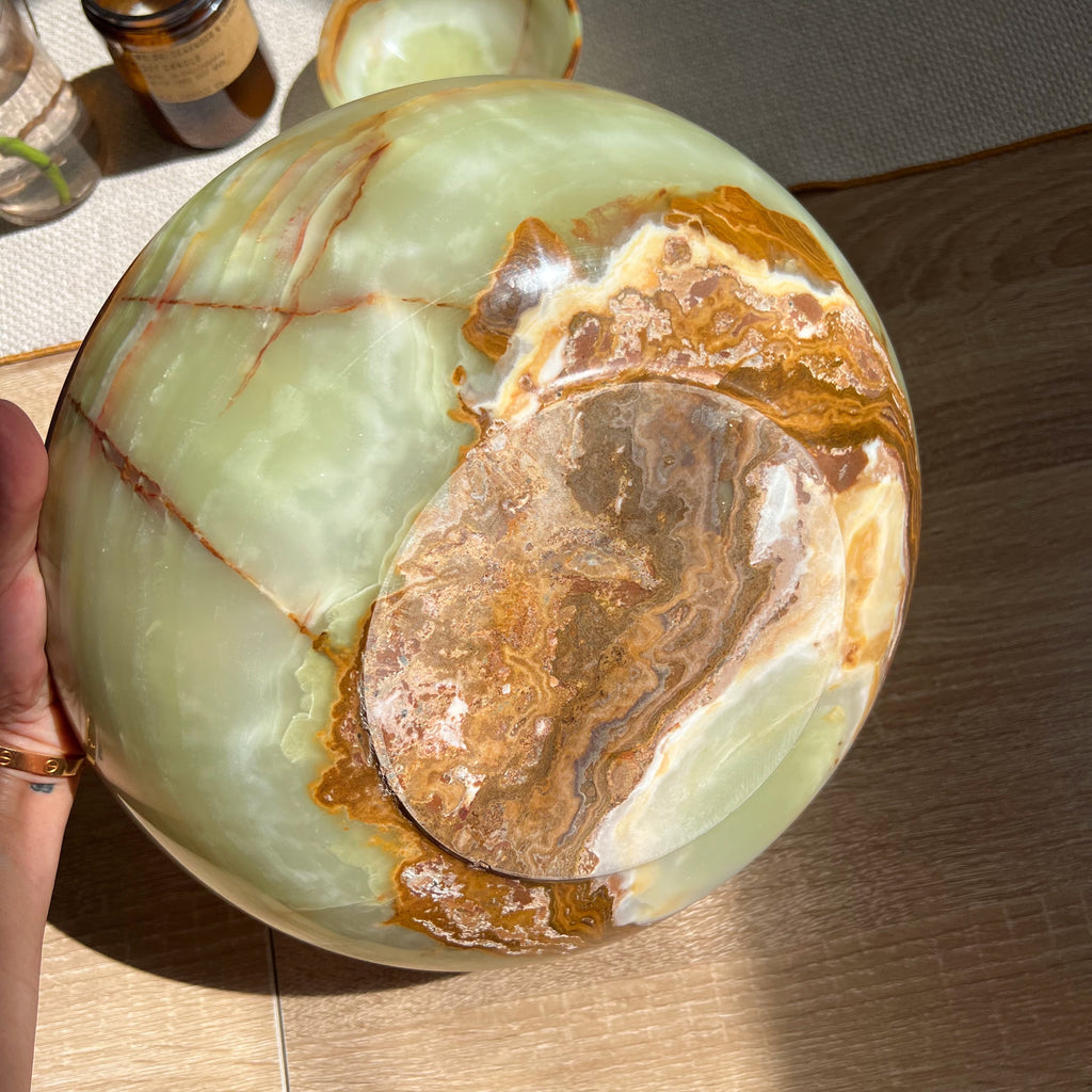 Gorgeous 12” Green Onyx Bowl