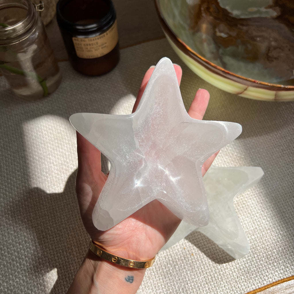 Selenite Star Bowl