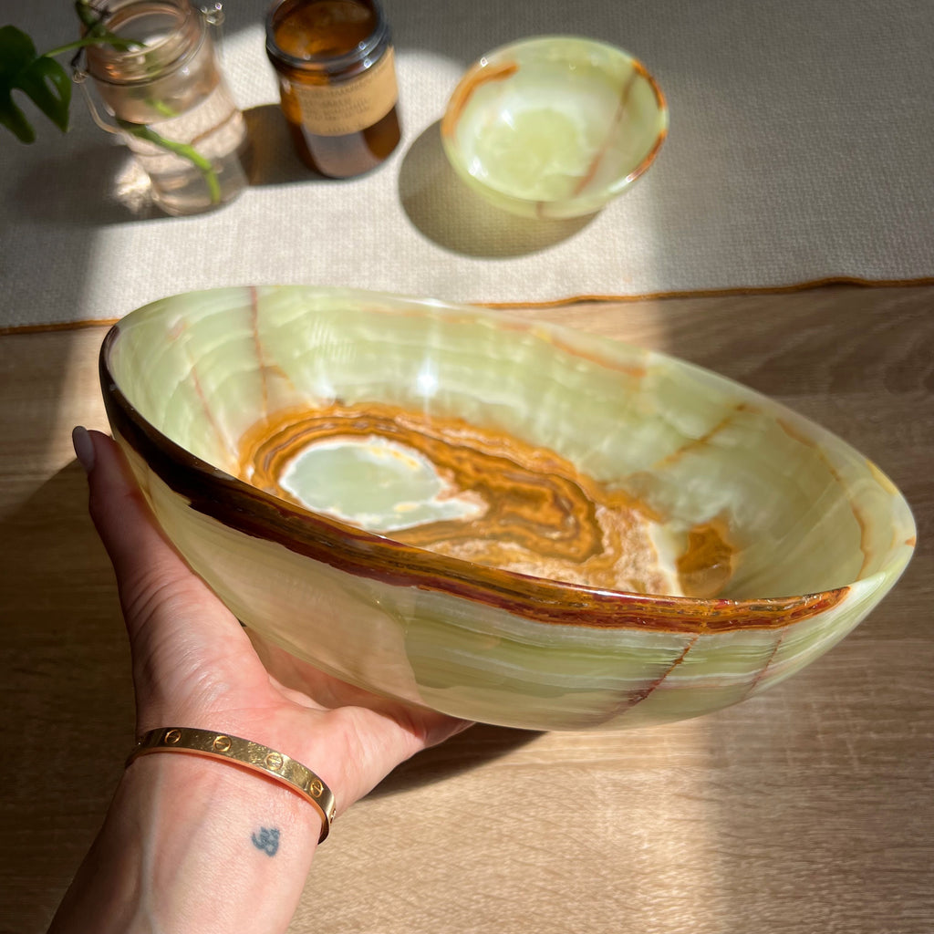 Gorgeous 12” Green Onyx Bowl