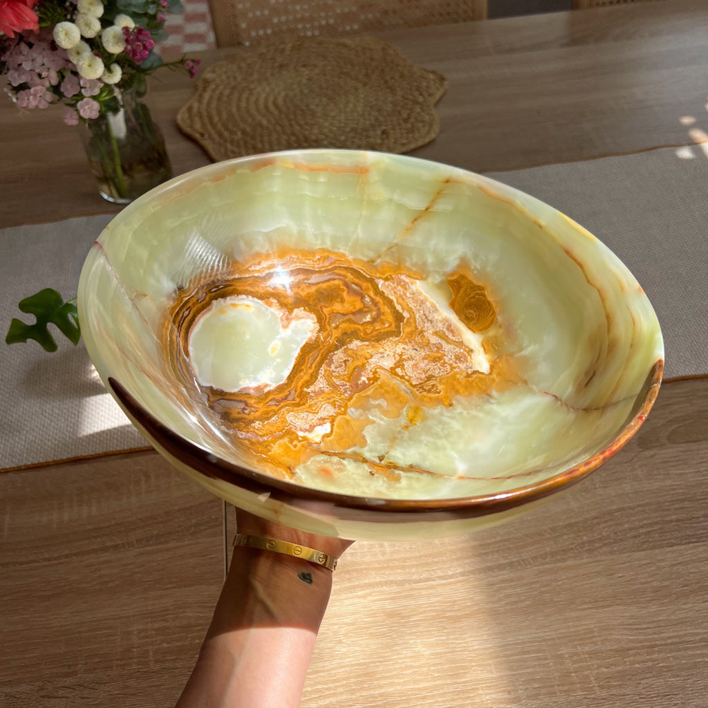 Gorgeous 12” Green Onyx Bowl