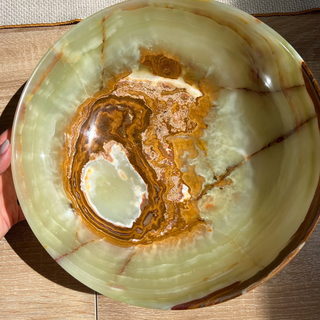 Gorgeous 12” Green Onyx Bowl