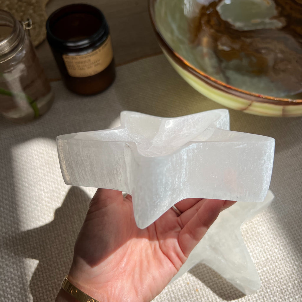 Selenite Star Bowl