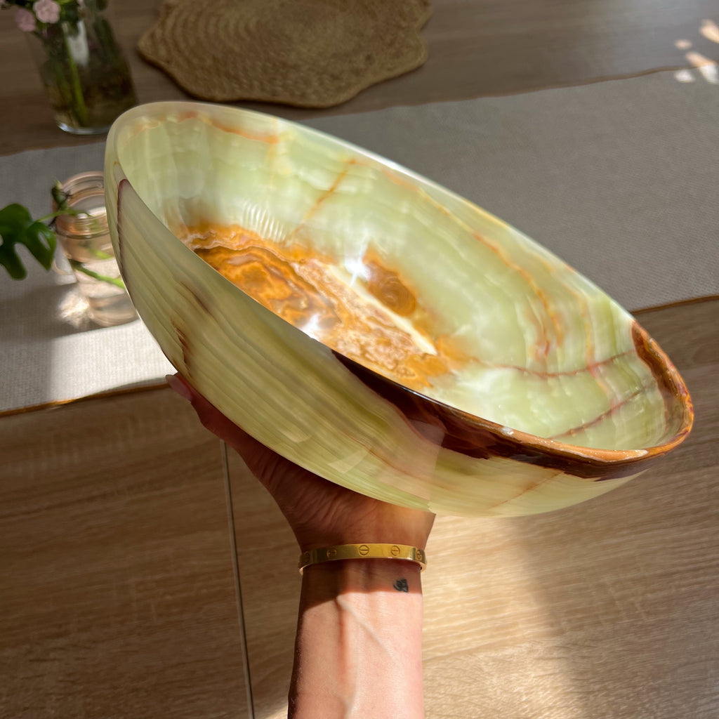 Gorgeous 12” Green Onyx Bowl