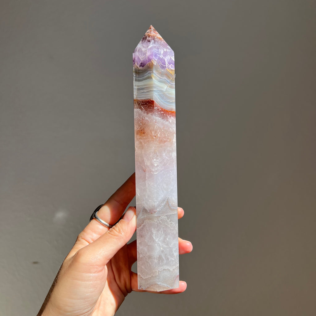 Amethyst Lace Agate Tower