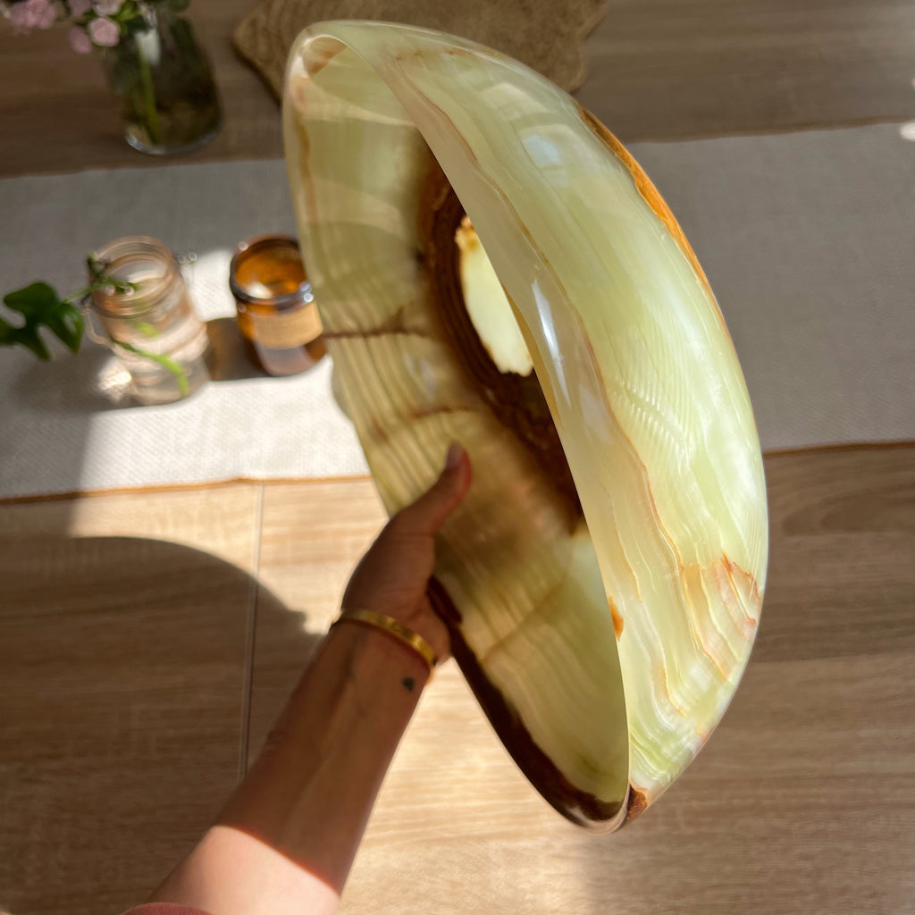 Gorgeous 12” Green Onyx Bowl