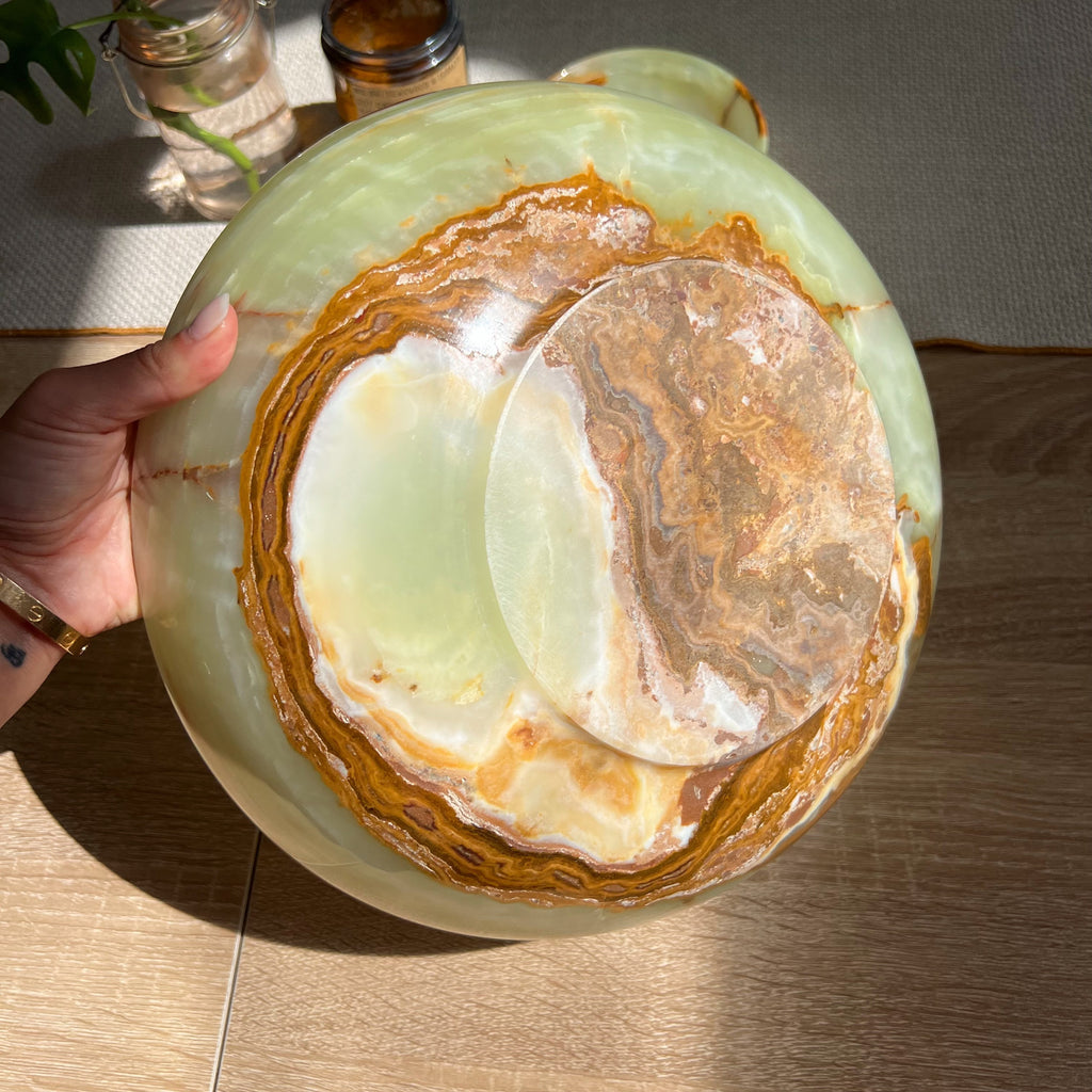 Gorgeous 12” Green Onyx Bowl