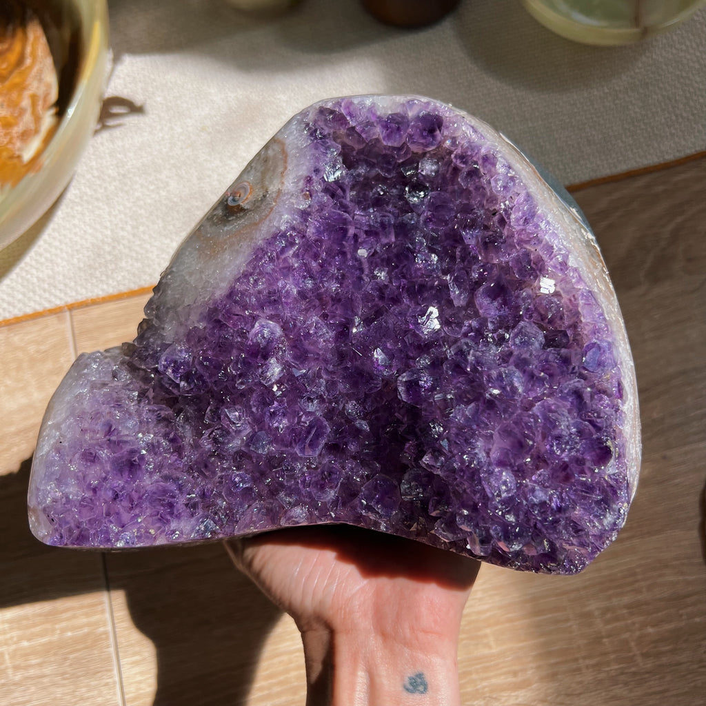 Large Amethyst Geode with Eyes