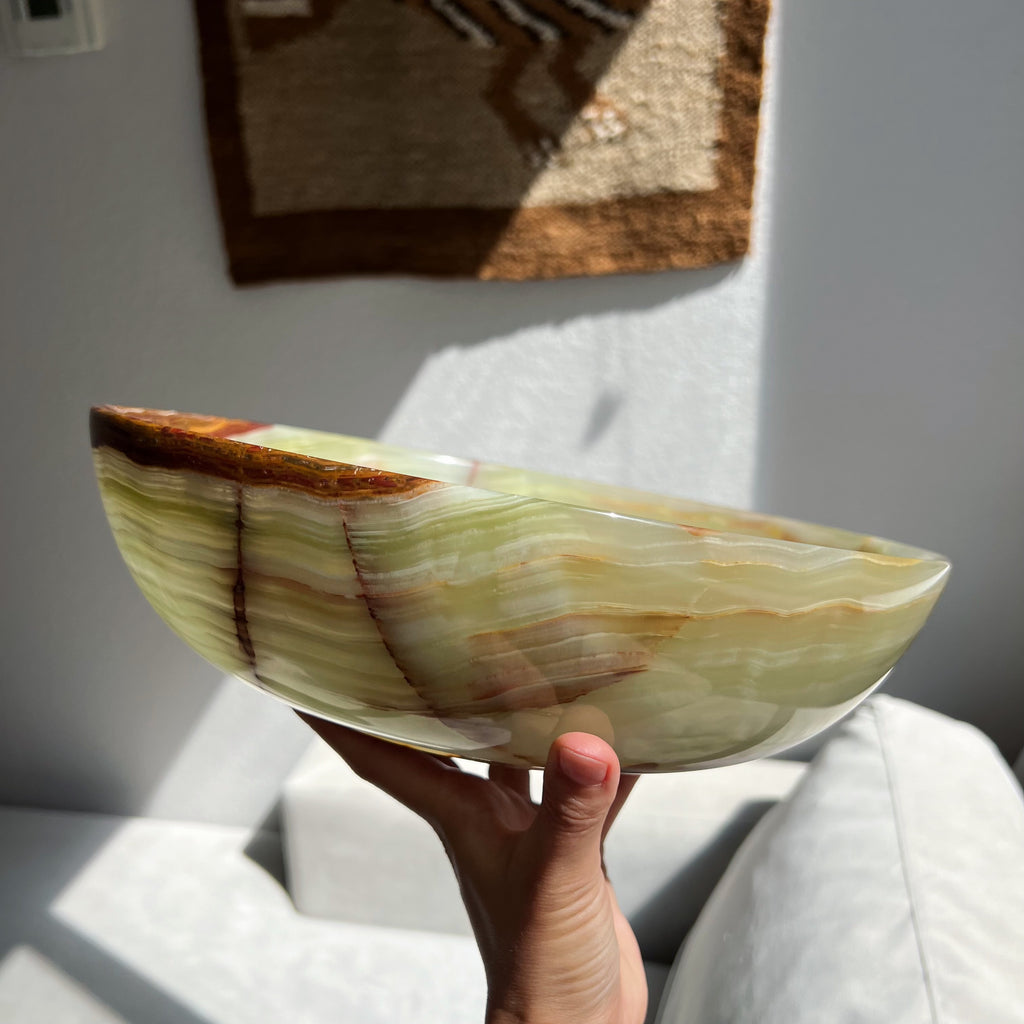 Gorgeous 12” Green Onyx Bowl