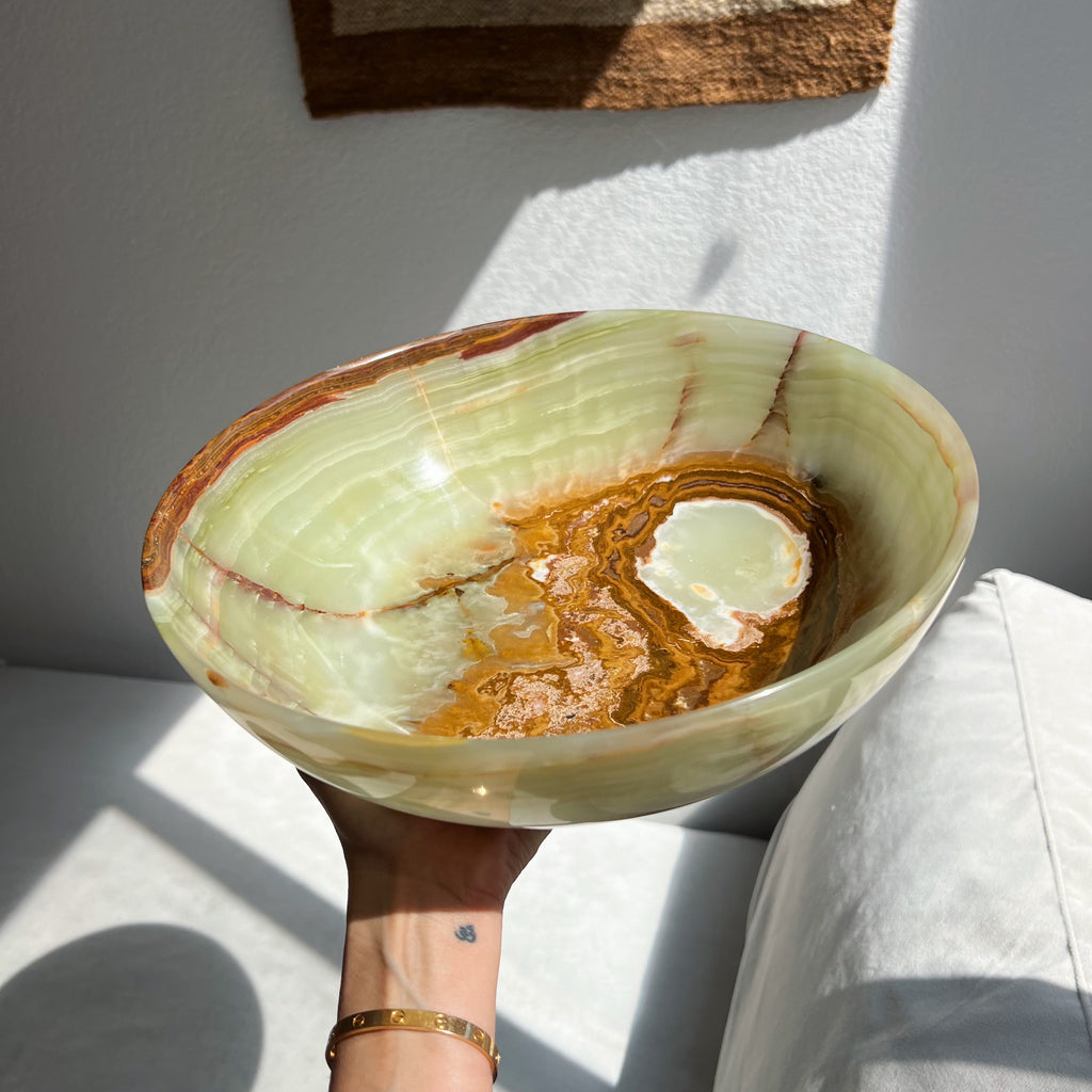 Gorgeous 12” Green Onyx Bowl