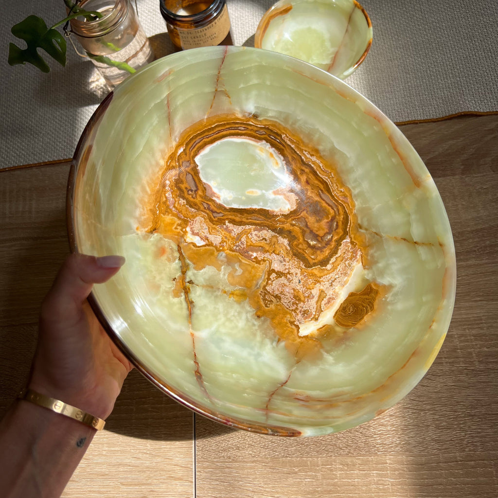 Gorgeous 12” Green Onyx Bowl