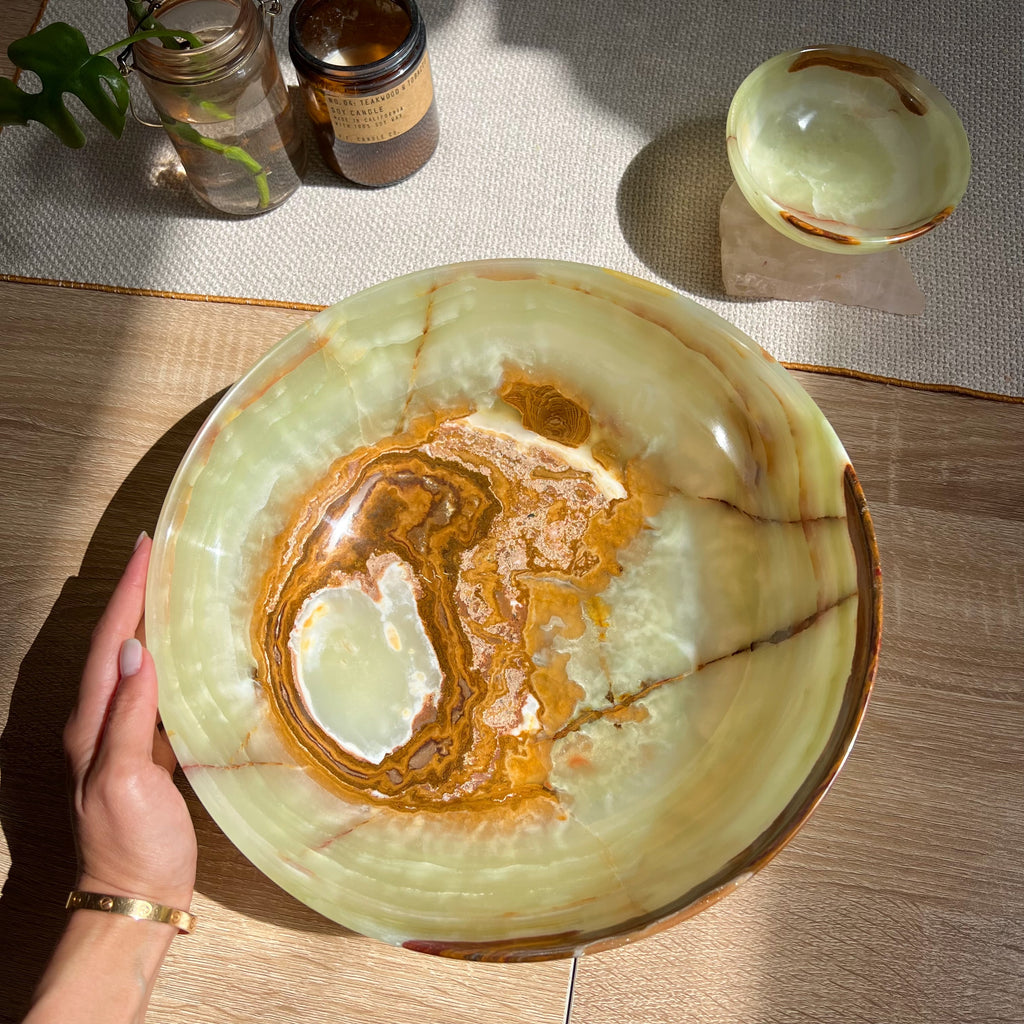 Gorgeous 12” Green Onyx Bowl