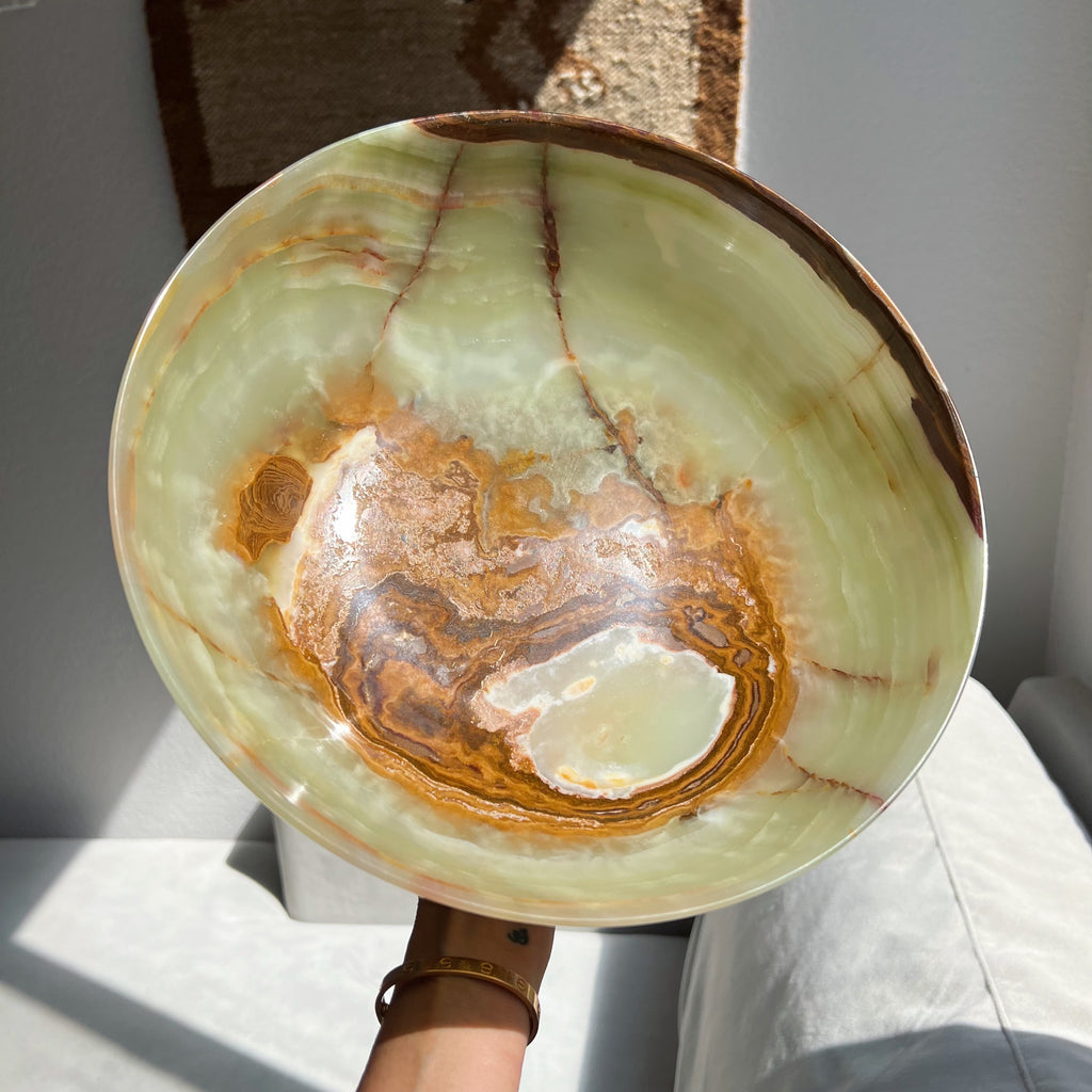 Gorgeous 12” Green Onyx Bowl