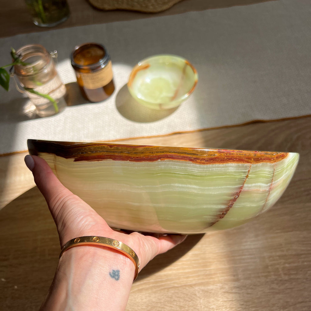 Gorgeous 12” Green Onyx Bowl