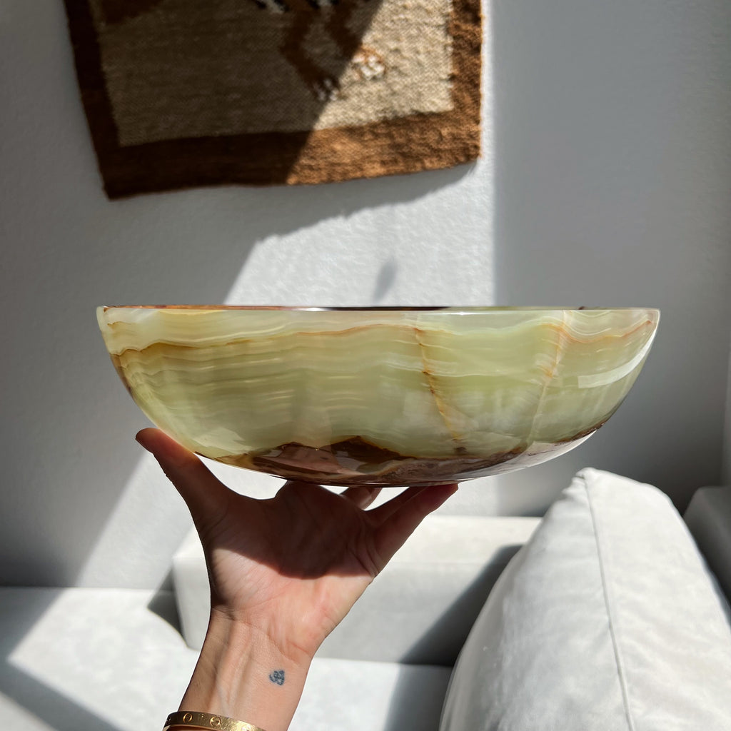 Gorgeous 12” Green Onyx Bowl