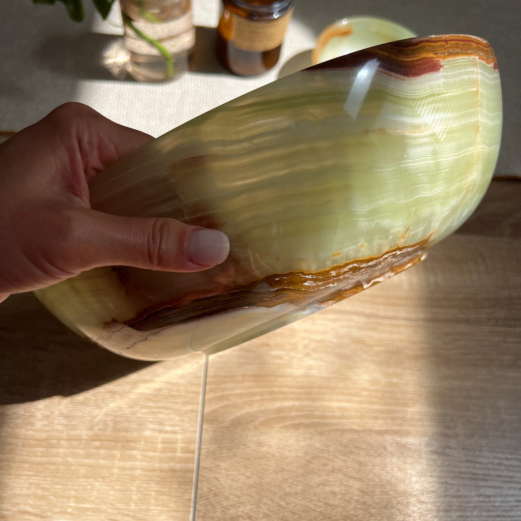 Gorgeous 12” Green Onyx Bowl