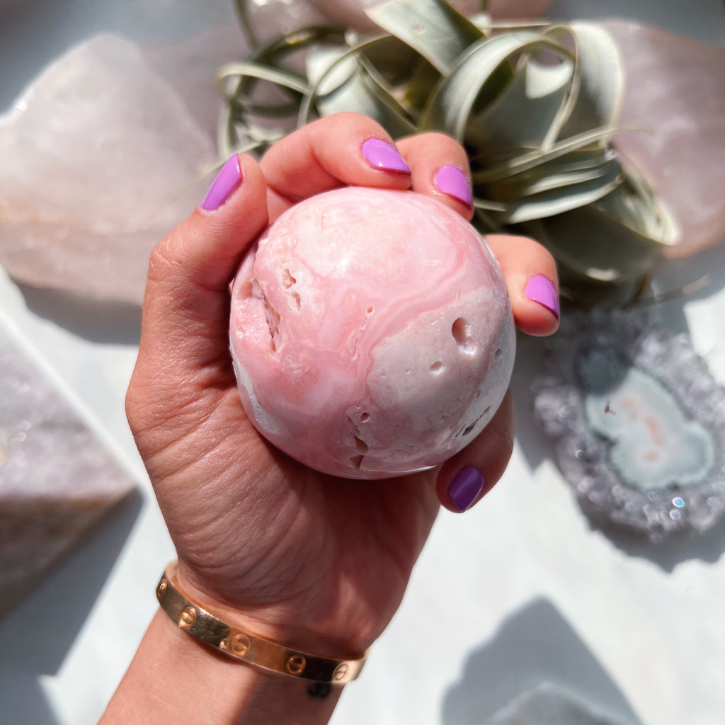 Raw Bubble Gum Pink Opal Sphere